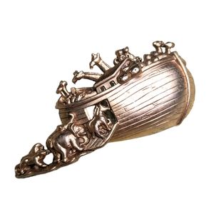 Noah's Ark Gold tone Brooch